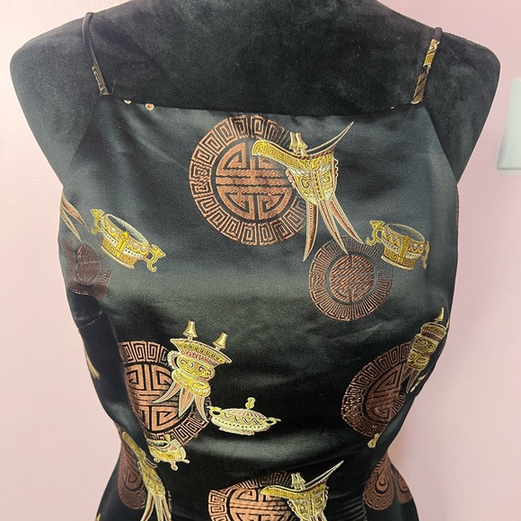 90s Vintage Silk Blend Dress Asian Inspired print by Karen Kane Blooming… - Picture 2 of 13